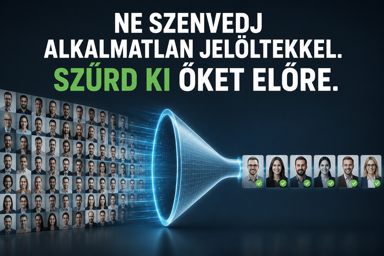 Toborzási rendszer releváns információk alapján segít szűkíteni és előszűrni a jelentkezőket egy álláshirdetésnél.