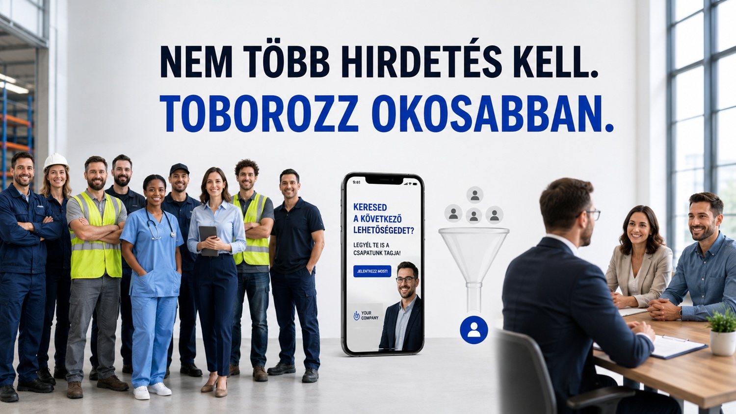 HR-es a saját munkaerő toborzási rendszerével hatékony toborzást végez, és könnyedén kiválasztja a jók közül is a legjobb munkaerőt.