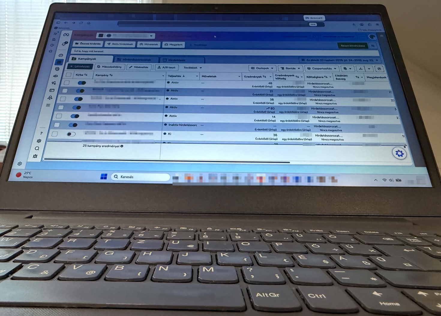 Online munkaerő toborzási és HR marketing kampányok áttekintése a hirdetéskezelőben.
